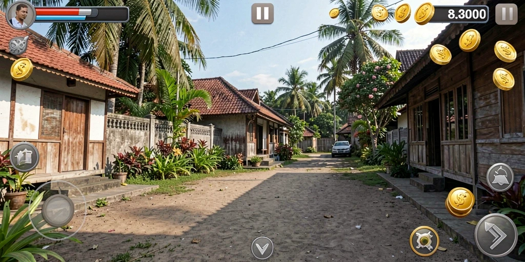 pprryy - Screenshot menunjukkan karakter utama dalam aksi petualangan.